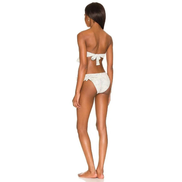 CHIO Ruffle Bikini Top in Silver Medium New Bandeau Strapless Tube - Picture 2 of 9